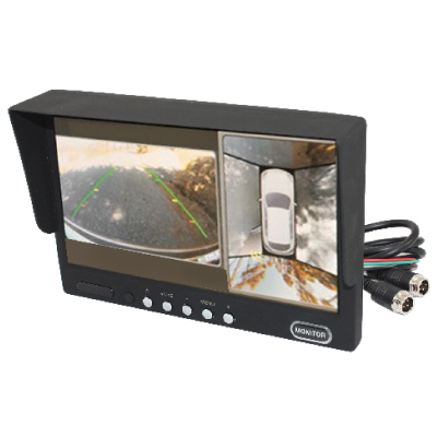 7" Rear View wired LCD Monitor with quad view