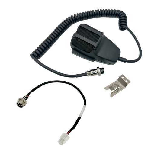 Commercial Bus microphone (Dynamic) Kit,  with 4-pos Mobile Female CTR, Mic,Clip & 2 Ft Cable