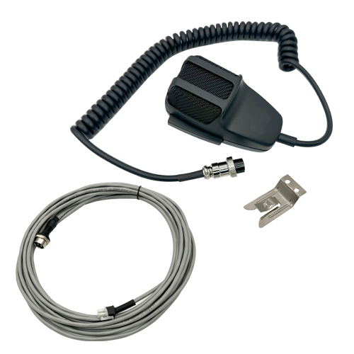 Commercial Bus microphone (Dynamic) Kit,  with 4-pos Mobile Connector, Mic,Clip & 10 Ft Cable