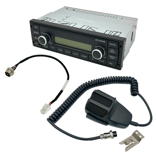 Universal  Radio/PA kit, Includes   Radio, Mic, Clip, Mic Cable (11"), WH (Stripped Wires)