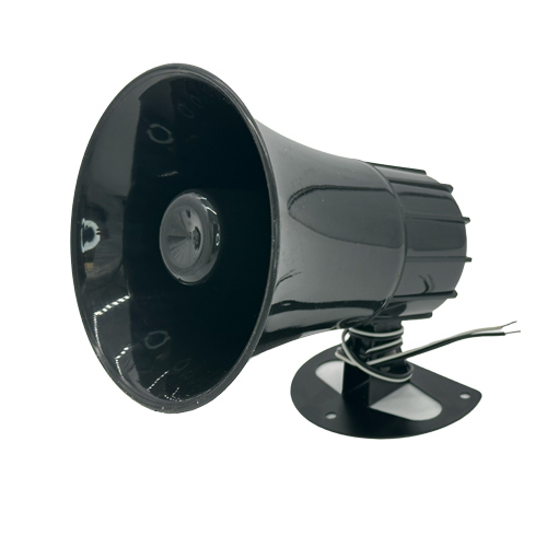 5" Round Black Horn, ABS Plastic w/ metal mount